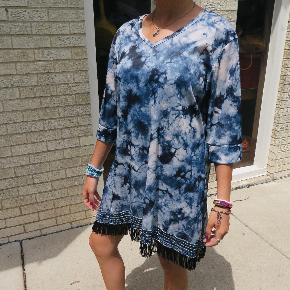 Tie-dye Fringe Dress